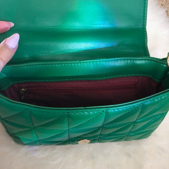 Green Faux Leather Quilted Purse NWOT - Picture 9 of 9